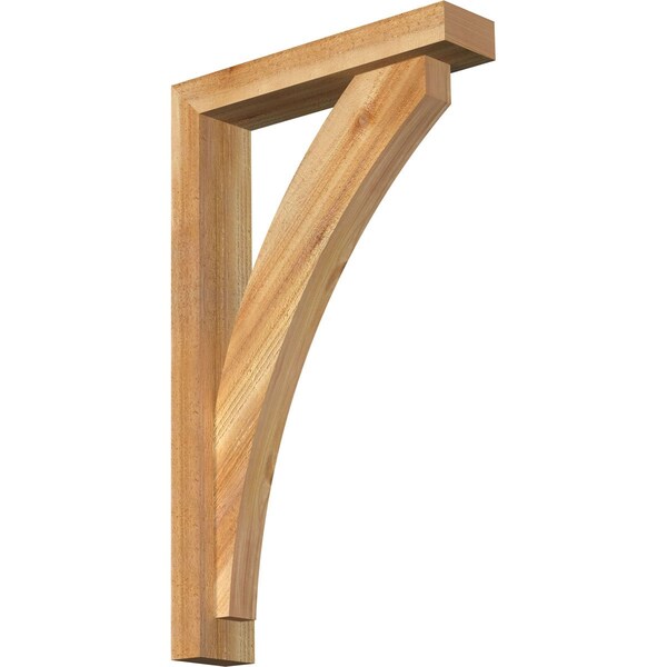 Ekena Millwork Thorton Block Rough Sawn Bracket w/ Offset Brace, Western Red Cedar, 4"W x 18"D x 30"H BKT0402X18X30THR05RWR - main